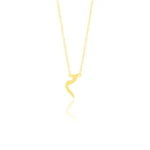 Arabic Initial Pendant Plain 18K Yellow Gold Dubai