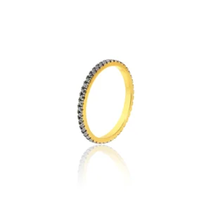 Black Diamond Eternity Band 18K Yellow Gold Dubai