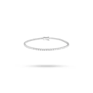 Classic 4 Prong Diamond Tennis Bracelet 18K White Gold Dubai