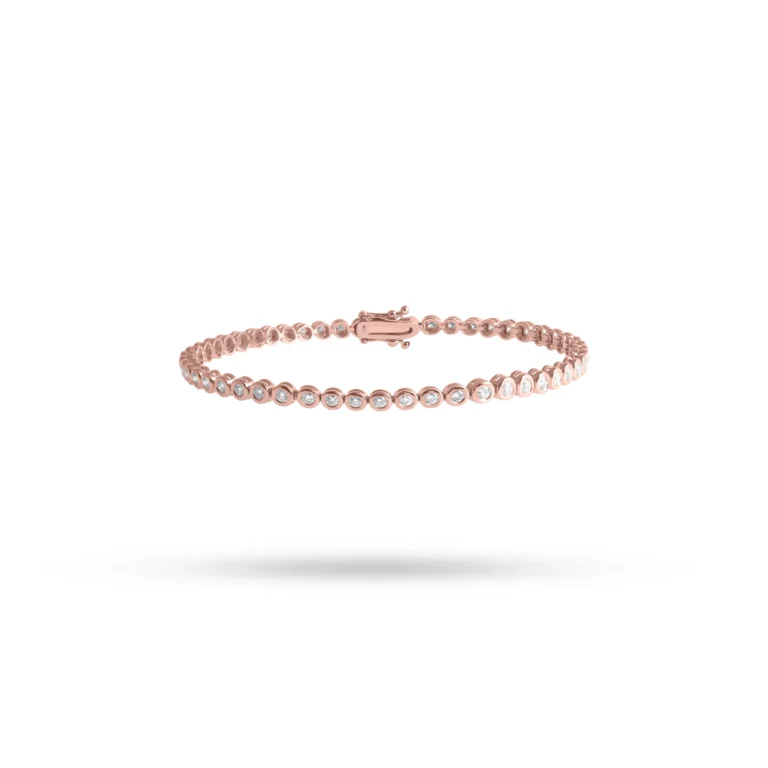 Diamond Bezel Tennis Bracelet 18K Rose Gold Dubai