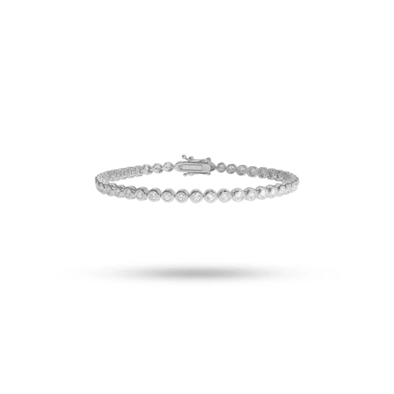 Diamond Bezel Tennis Bracelet 18K White Gold Dubai