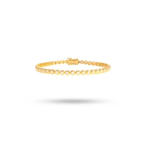 Diamond Bezel Tennis Bracelet 18K Yellow Gold Dubai