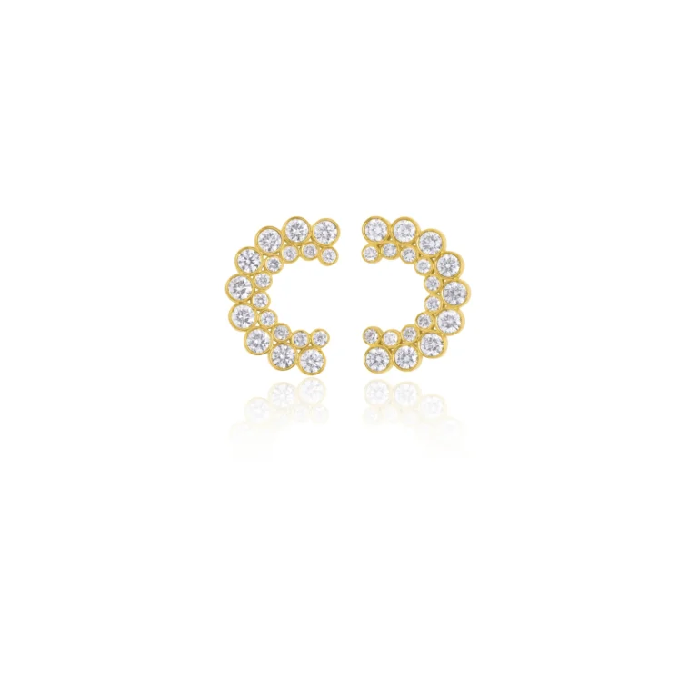 Diamond Bubble Daith Earring 18K Yellow Gold Dubai