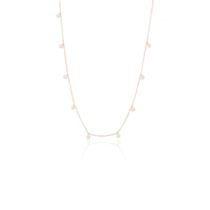 Diamond Disc Station Necklace 18K Rose Gold Dubai