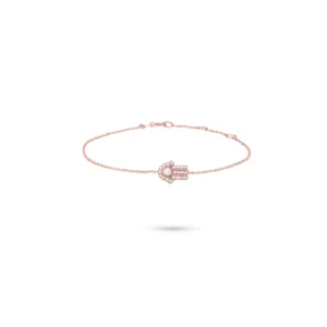 Diamond Hamsa Hand Bracelet 18K Rose Gold Dubai