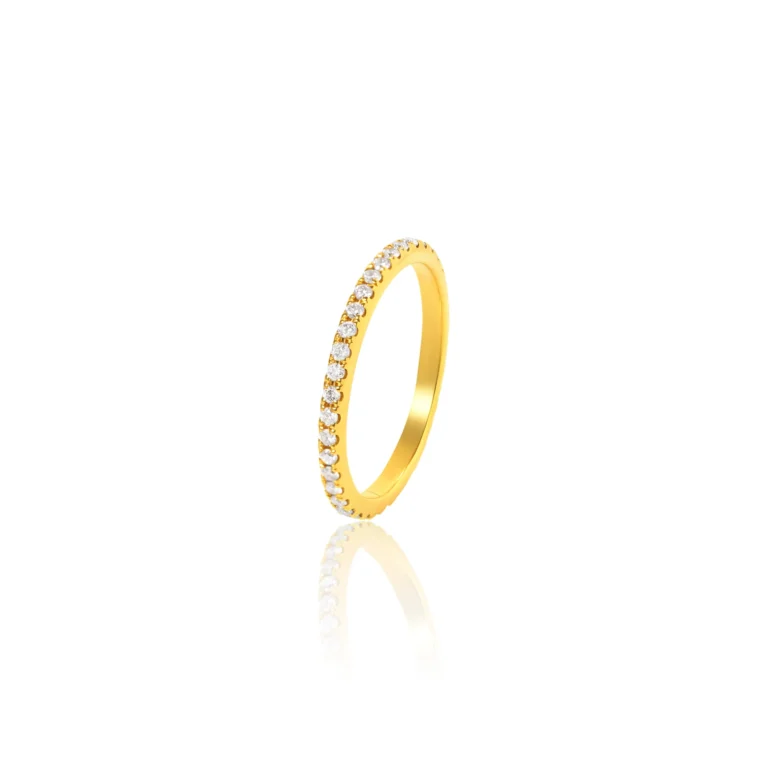 Diamond Pavé Eternity Band 18K Yellow Gold Dubai