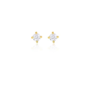 Diamond Solitaire Flatback Labret Earring 18K Yellow Gold Dubai