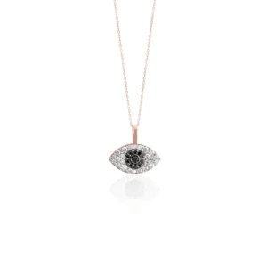 Evil Eye Black Diamond Pendant 18K Rose Gold Dubai