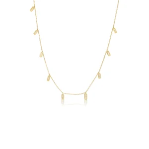 Gold Bar Station Necklace Diamond 18K Yellow Gold Dubai