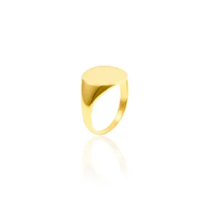 Horizontal Oval Signet Ring 18K Yellow Gold Dubai