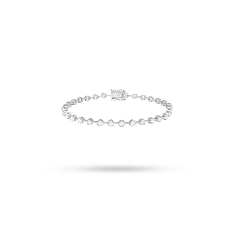 Spaced Diamond Tennis Bracelet 18K White Gold Dubai